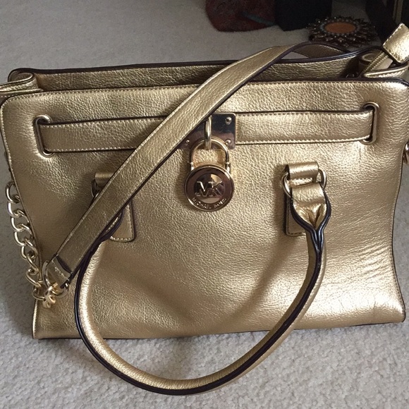 Michael Kors Hamilton Gold Bag in great condition - Picture 1 of 6